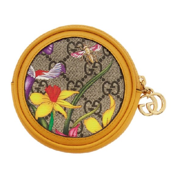 Gucci GG Flora Ophidia Coin Purse in Yellow - Picture 4 of 5